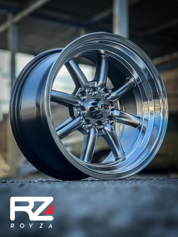 ARO 15X8 (L1777) 4/100/114 HYPER BLACK MACHINE LIP (SET 4 AROS)
