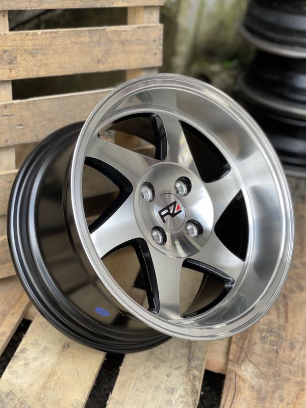 ARO 15X8 (L845) 4/100 BLACK AND MACHNE FACE AND LIP (SET 4 AROS)