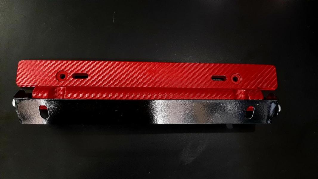 PORTA PLACA DE CARBON ROJO