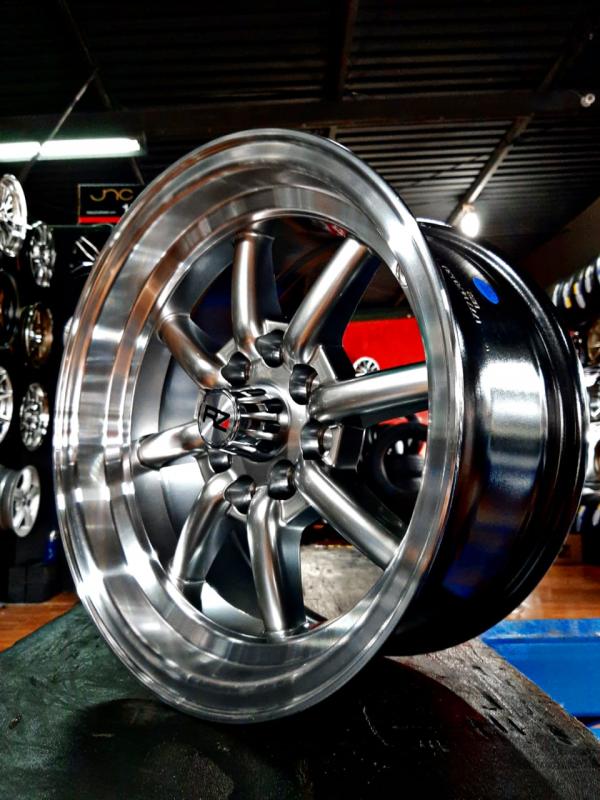 ARO 14X7 (L1777) 4/100/114.3 HYPER BLACK MACHINE LIP (SET 4 AROS)