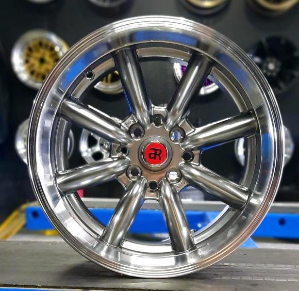 ARO 15X8 (L257) 4/100/114.3 HYPER BLACK MACHINE LIP (SET 4 AROS)