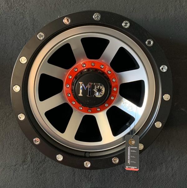 ARO 17X9 (L1990) 6/139 Semi MattBlack MF Red ring MD word (SET 4 AROS)