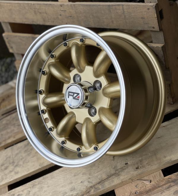ARO 13X7 (L254) 4/100 GOLD MACHINED LIP BLACK RIVETS (SET 4 AROS)