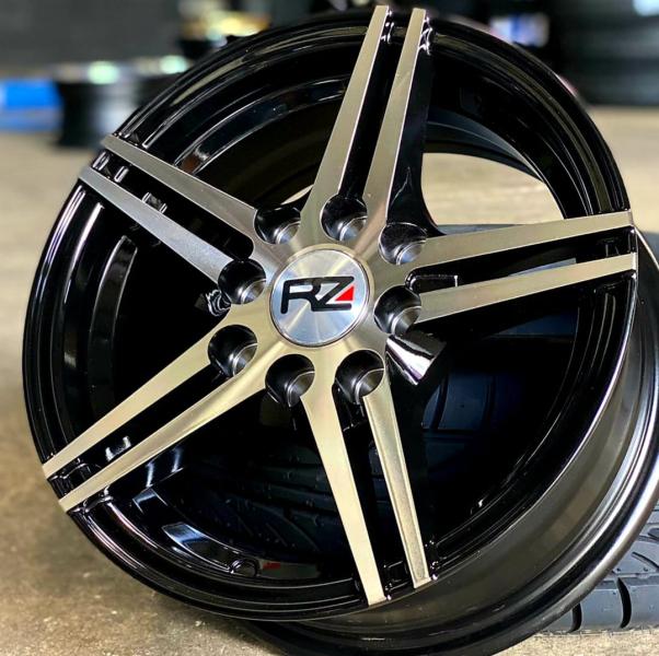 ARO 13X5.5 (L2064) 4/100/114.3 BLACK AND MACHINE FACE WITH RED LINE (SET 4 AROS)