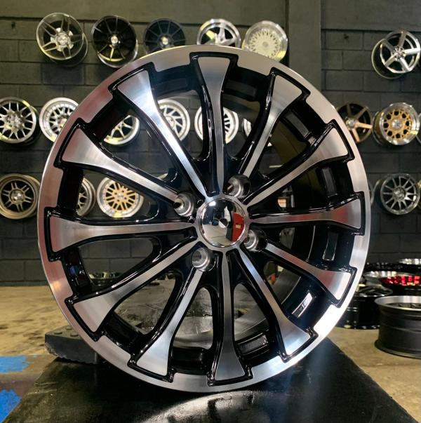 ARO 15X6.5 (L252) 4/100 Machined face and lip-(Black) (SET 4 AROS)