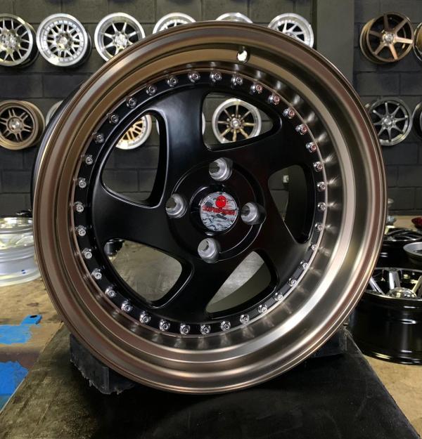 ARO 15X8 (L511) 4/100 SATIN BLACK WITH BROZEN LIP (SET 4 AROS)