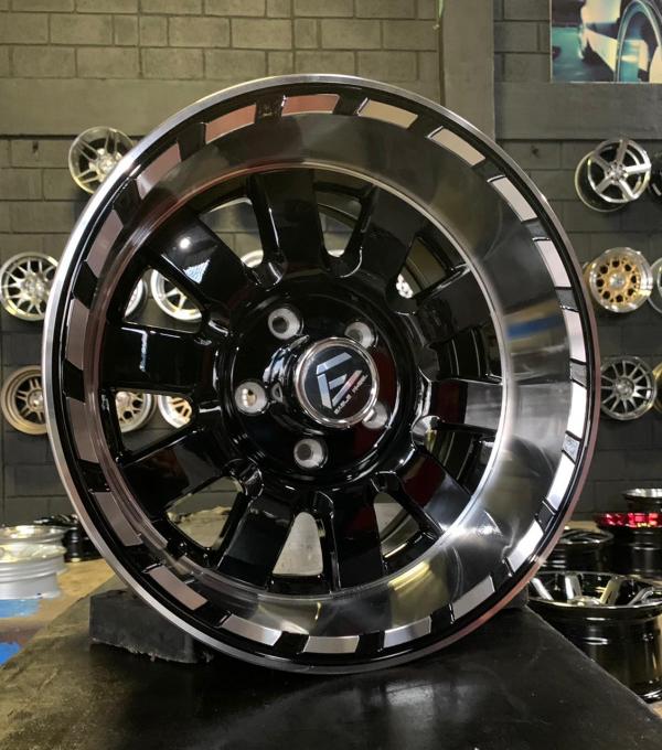 ARO 15X8 (L982) 5/114.3 FULL BLACK AND MACHINE LIP (SET 4 AROS)