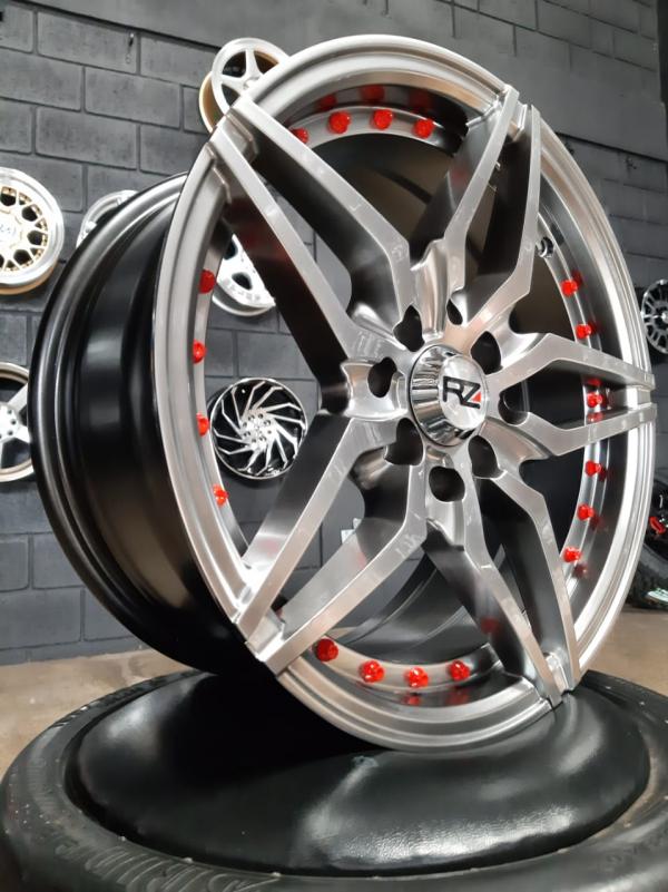 ARO 15X7 (L2081) 4/100/114.3 Hyper black with red rivets (SET 4 AROS)