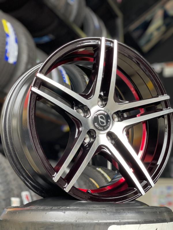 ARO 16X7 (L1500) 5/114.3 MACHINE FACE BLACK UNDERCUT RED (SET 4 AROS)