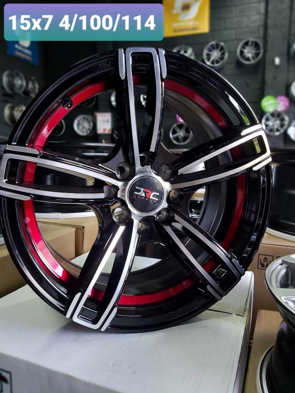ARO 15X7 (L2086) 4/100/114.3 MATT BLACK UNDER RED LINE (SET 4 AROS)