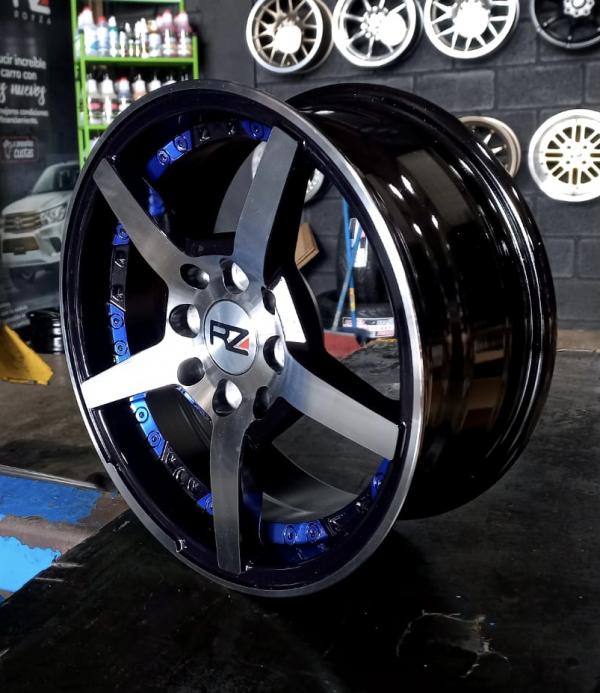 ARO 14X6 (AF013) 4/100/114.3 MATT BLACK UNDER BLUE LINE (SET 4 AROS)