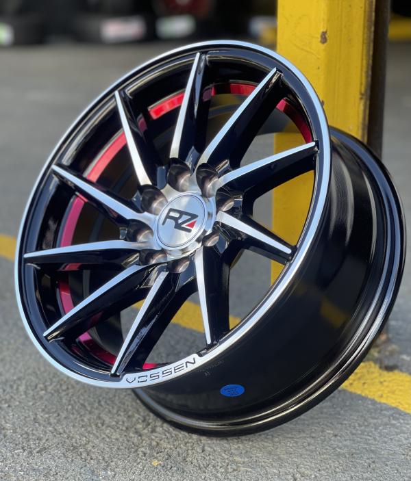 ARO 14X6 (L1602) 4/100/108 BLACK AND MACHINED UNDERCUT RED (SET 4 AROS)