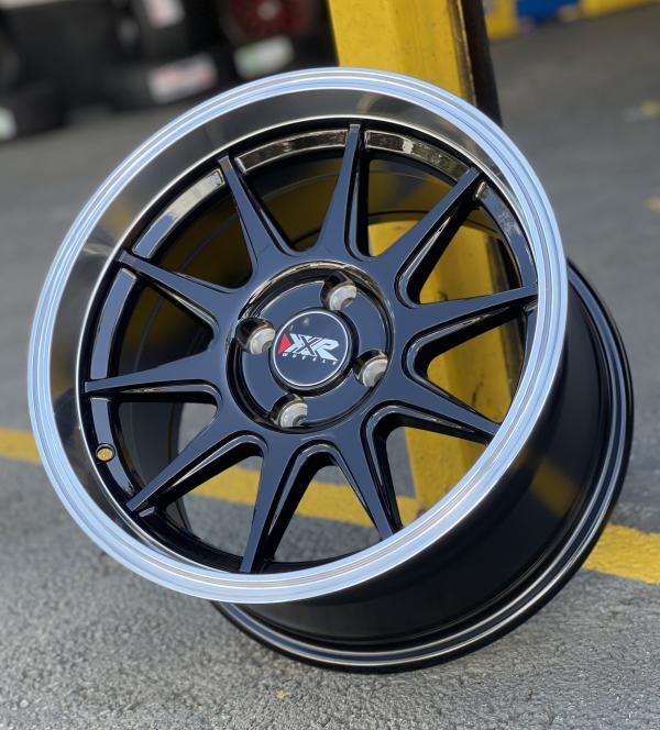 ARO 15X8.25 (L2124) 4/100 BLACK MACHINE LIP (SET 4 AROS)