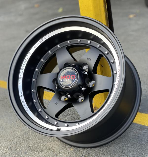 ARO 16X10 (L2156) 6/139.7 MATT BLACK AND MACHINED LIP (SET 4 AROS)