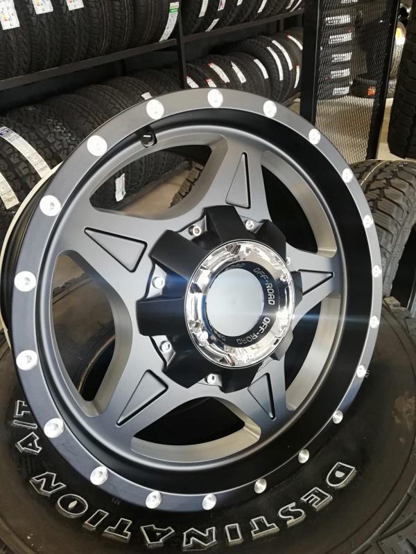 ARO 17X9 (L1453) 6/139.7 MATT BLACK +MILLING WINDOWS +MILLING HOLE (SET 4 AROS)