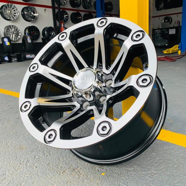 ARO 15X8 (L1369) 6/114.3 BLACKMACHINED FACE (SET 4 AROS)