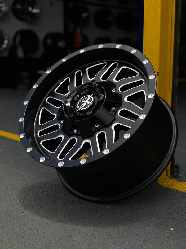 ARO 17X9 (L1444) 5/127/139.7 MATT BLACK+MILLING WINDOWS+HOLES ON LIB (SET 4 AROS)