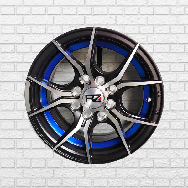 ARO 13X5.5 (AF027) 4/100/114.3 SATIN BLACK/ BLUE UNDER CUT (SET 4 AROS)