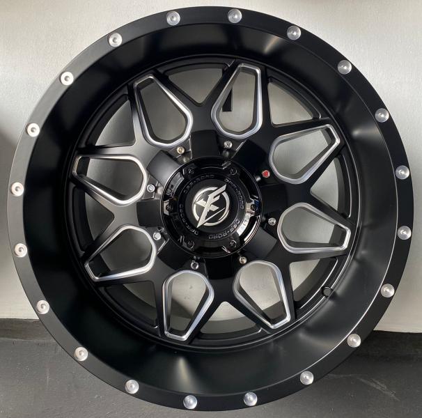 ARO 20X10 (L1445) 5/139.7/150 MATT BLACK+MILLING WINDOWS+HOLES ON LIB (SET 4 AROS)