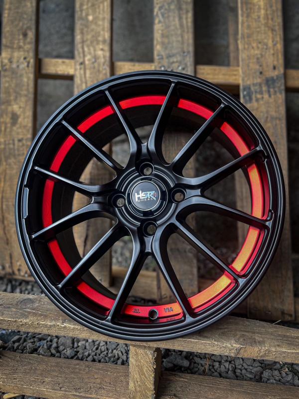 ARO 15X7 (1129) 4/100 MATT BLACK +RED UNDERCUT (SET 4 AROS)