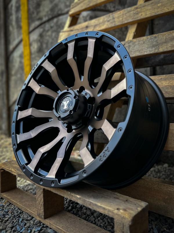 ARO 18X9.5 (LP89) 6/139.7 MATTE BLACK MACHINE FACE+GUNMETAL COARTING (SET 4 AROS)