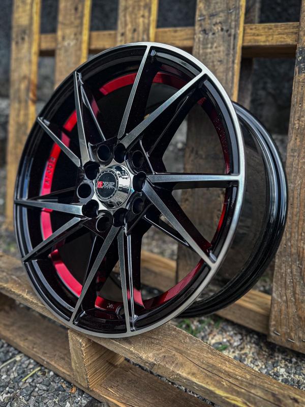 ARO 15X6.5 (H5840) 5/100/114.3 BLACK MACHINE FACE + RED UNDER CUT (SET 4 AROS)