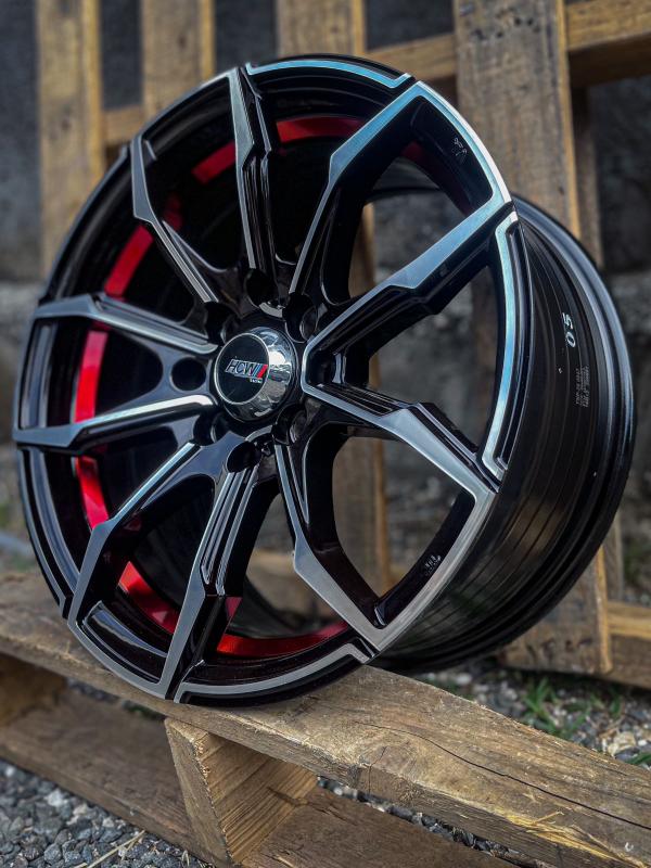 ARO 15X7 (0847) 4/100/114.3  BLACK MACHINE FACE+RED LINE (SET 4 AROS)